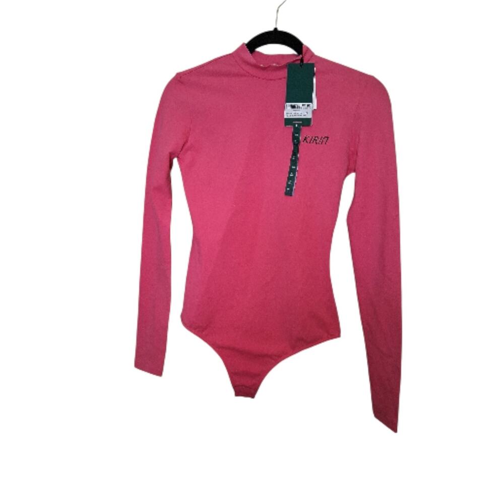 Kirin Peggy Gou Neon Pink Body Suit Long Sleeve Open Back Size Xs NWT Athletic